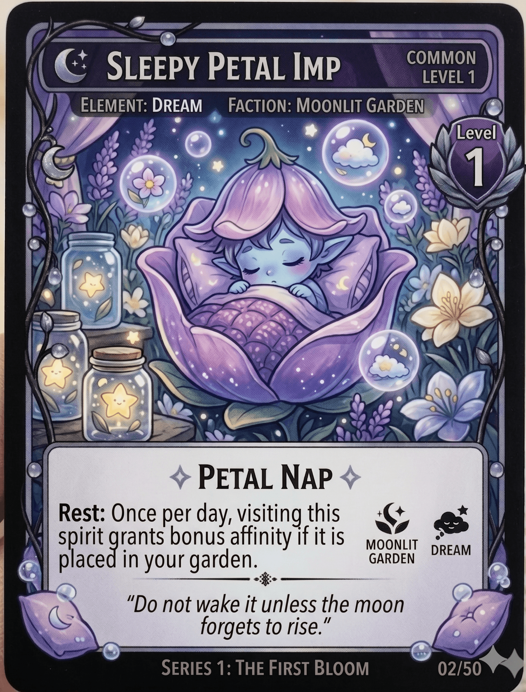 Sleepy Petal Imp — Genesis Print collectible edition card